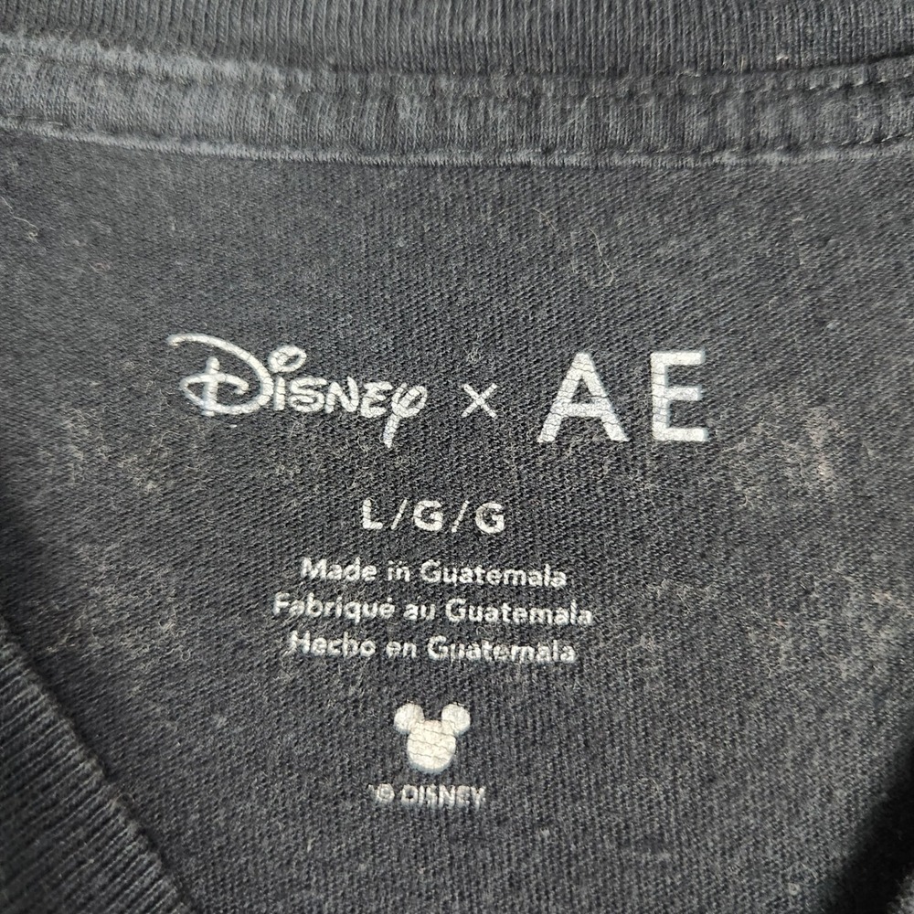 Disney X American Eagle Mickey Mouse T-Shirt Mens L Black Graphic Short Sleeve - Picture 2 of 8